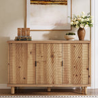 47.6-Inch Farmhouse Sideboard Cabinet with 3 Doors, Solid Wood Buffet Cabinet for Kitchen