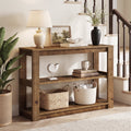 41.3 Inch Solid Wood Console Table with 3-Tier Storage, Farmhouse Hallway Table