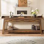70.9 Inch Extra Long Console Table with 3 Drawers, 2-Tier Sofa Table for Living Room