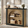 43.3 Inch Narrow Console Table with 3-Tier Storage and Semi-Open Design, Mid-Century Sofa Table for Living Room