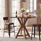 31.5-Inch Solid Wood Dining Table with X-Frame, Farmhouse Kitchen Table for 2-4