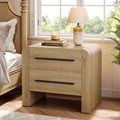 27.55 Inch 2-Drawer Nightstand with Curved Edges, Modern Bedside Table for Bedroom