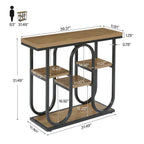39.4" Console Table, 4-Tier Industrial Sofa Table for Entryway