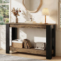 41-Inch Narrow Console Table with 2-Tier Open Storage, Modern Farmhouse Sofa Table for Entryway