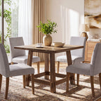 31.49-Inch Solid Wood Square Dining Table for 4, Farmhouse Kitchen Table for Small Spaces