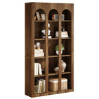 70.87-Inch 5-Tier Arched Bookcase, Mid Century Modern Tall Bookshelf with Open Shelves for Home Office