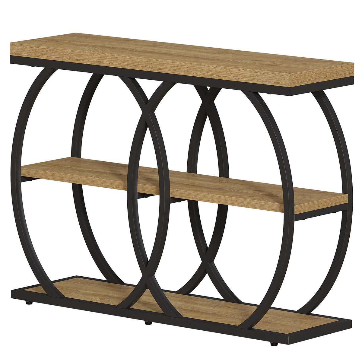 41.3" Industrial Console Table with 3-Tier Storage, Entryway Table for Living Room Hallway Foyer