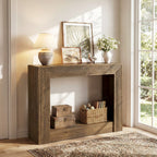 41-Inch Farmhouse Console Table, Narrow Sofa Table with 2-Tier Storage