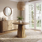 31.5-Inch Small Round Dining Table with Pedestal Base, Mid-Century Kitchen Table for 2 to 4 People