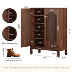 20 Pairs Shoe Cabinet, 6 - Tier Shoe Storage Organizer with Adjustable Shelves