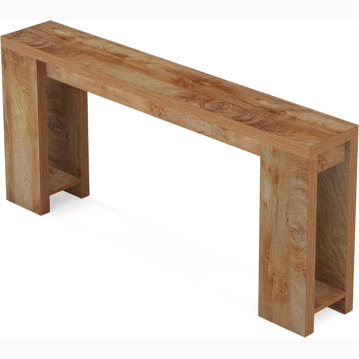 63" Rustic Farmhouse Console Table - Entryway & Sofa Table with Storage