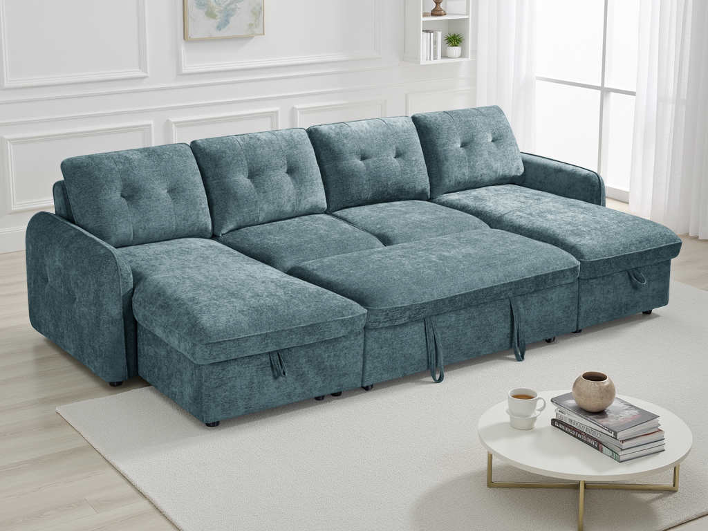 Moscow Sofa Bed U Shape Corner Blue