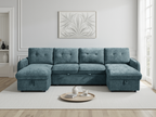 Moscow Sofa Bed U Shape Corner Blue