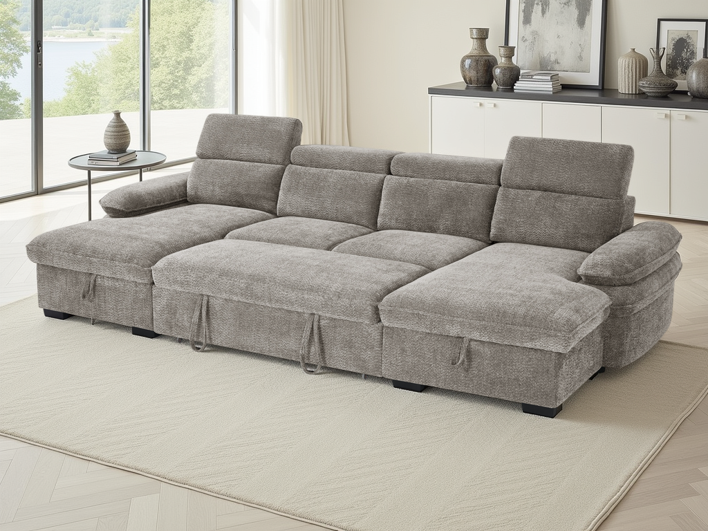 Hudson Sofa Bed U Shape Corner Grey