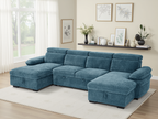 Hudson Sofa Bed U Shape Corner Blue