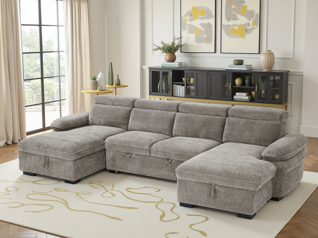 Hudson Sofa Bed U Shape Corner Grey