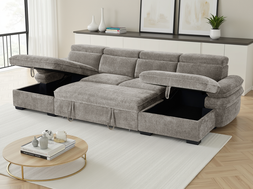Hudson Sofa Bed U Shape Corner Grey