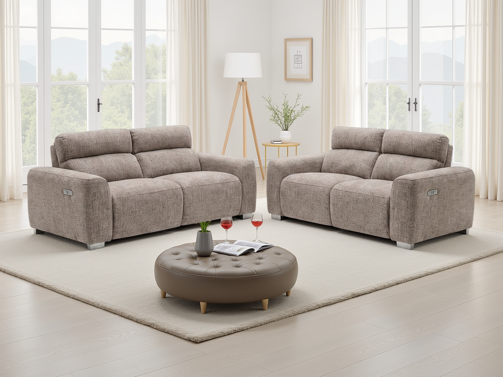 Toronto Electric Recliner Sofa 3+2 Set Beige
