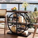 24" Industrial End Table - 5-Tier Narrow Side Table with Metal Frame