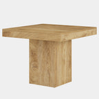 39" Square Farmhouse Dining Table, Solid Wood Kitchen Table with Pedestal Base for 4