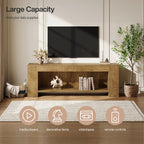 63-Inch TV Stand for 55 to 75-Inch TVs with Open Storage Shelves, Rustic Media Console Table for Living Room