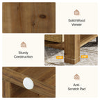 19.69-Inch Farmhouse Side Table with Arch Design, Wooden End Table for Living Room