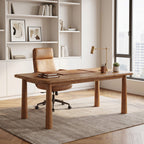 63-Inch Solid Wood Executive Desk with Heavy Duty Legs, Large Office Computer Desk for Home Office