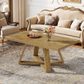 47" Rectangle Coffee Table, Farmhouse Wooden Accent Table for Small Spaces