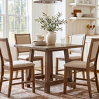 31.49-Inch Solid Wood Square Dining Table for 4, Farmhouse Kitchen Table for Small Spaces
