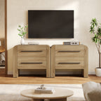 27.55 Inch 2-Drawer Nightstand with Curved Edges, Modern Bedside Table for Bedroom