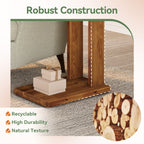 23.6" C-Shaped End Table, Solid Wood 2-Tier Side Table for Sofa and Living Room