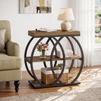 23.62-Inch 3-Tier Narrow End Table with Open Storage Shelves, Industrial Side Table for Living Room