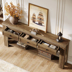 70.9-Inch Console Table with 3 Drawers, Narrow Farmhouse Sofa Table for Hallway