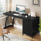 59 Inch Computer Desk with Reversible 3-Drawer Storage, Industrial Desk for Home Office