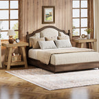 23.6 Inch 2-Tier End Table with Trapezoidal Base, Farmhouse Side Table for Small Spaces