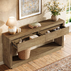 63-Inch Console Table with 2 Drawers, Farmhouse Entryway Table with Storage for Hallway
