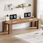 86.61-Inch Two-Person Computer Desk, Extra Long Wood Workstation Table for Home Office Study Room