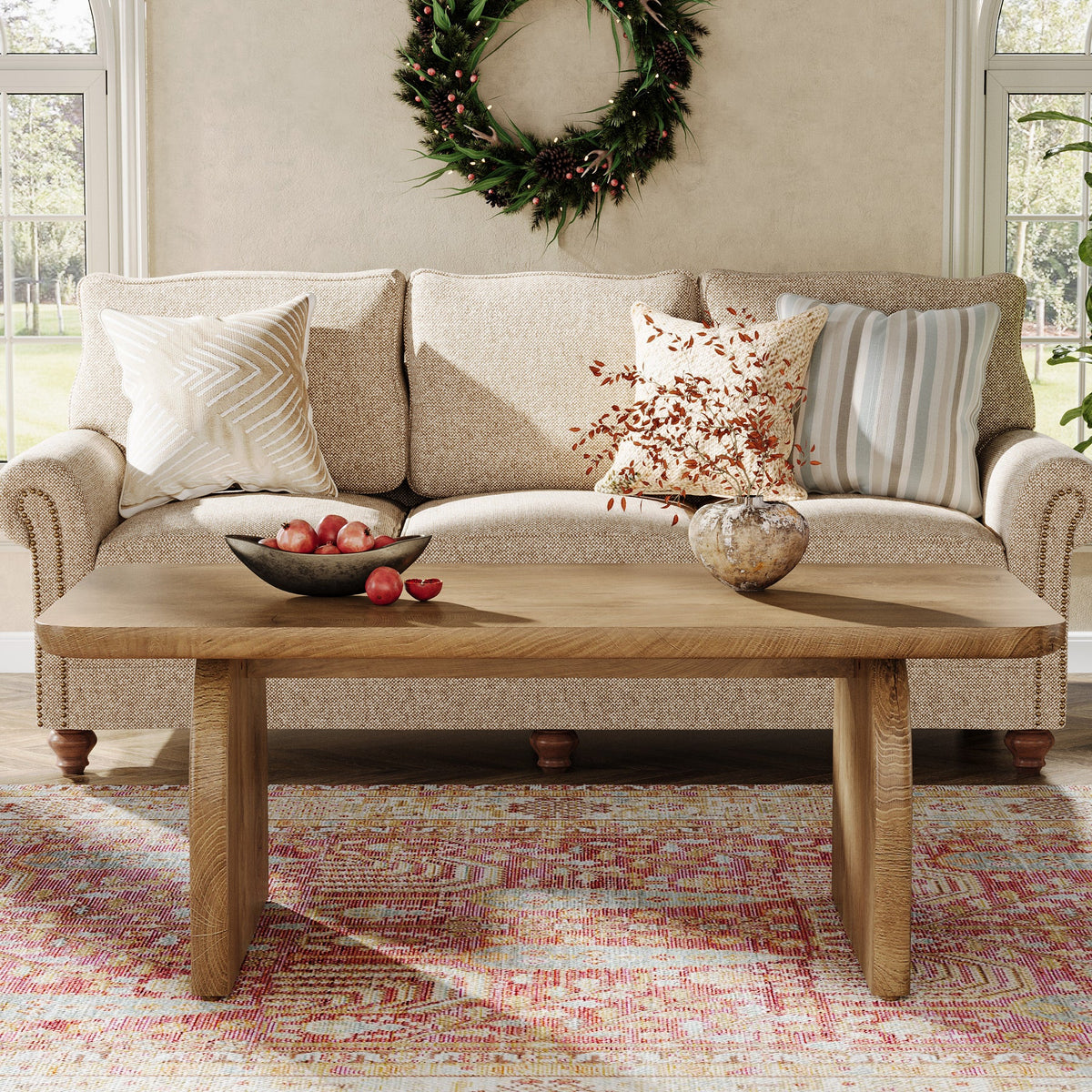 47 Inch Wood Rectangular Coffee Table, Living Room Table