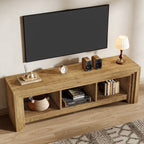 63-Inch Farmhouse TV Stand, Oak Media Console with Open Storage for Living Room
