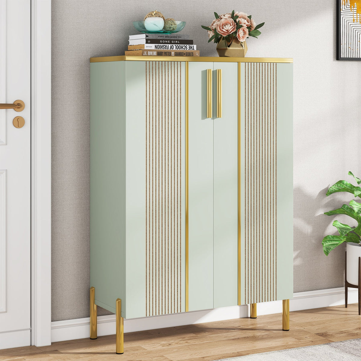 Shoe Cabinet , 6-Tier Shoe Storage Organizer with Adjustable Shelves & Doors