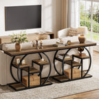 41 Inch Industrial Console Table with Storage, 4 Tier Narrow Sofa Table for Entryway Living Room
