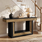 63-Inch Narrow Console Table with 2-Tier Storage, Farmhouse Sofa Table for Entryway