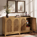 57-Inch Buffet Cabinet with Adjustable Shelves and Grille Doors, Long Sideboard Cabinet for Dining Room