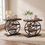 25.59" Side Table, 4-Tier Narrow End Table for Living Room Bedroom