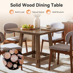 31.49-Inch Solid Wood Square Dining Table for 4, Farmhouse Kitchen Table for Small Spaces