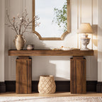 63 Inch Long Console Table for Entryway, Farmhouse Wooden Sofa Table for Living Room and Hallway