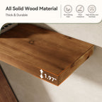 57-Inch Curved Console Table, Solid Wood Sofa Table for Hallway