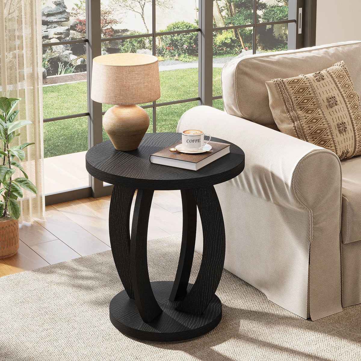 24-inch round farmhouse nightstand