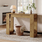 41.3-Inch Wood Console Table for Entryway, Modern Sofa Table with Double Wooden Base