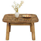 31.5" Solid Wood Square Coffee Table, Corner Farmhouse Center Table for Living Room